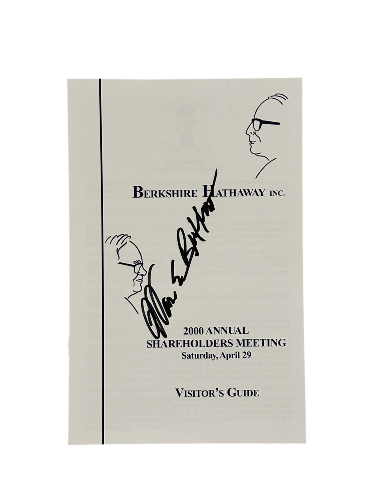 Warren Buffett Signed Berkshire Hathaway Annual Meeting Guide JSA Graded 10 Auto