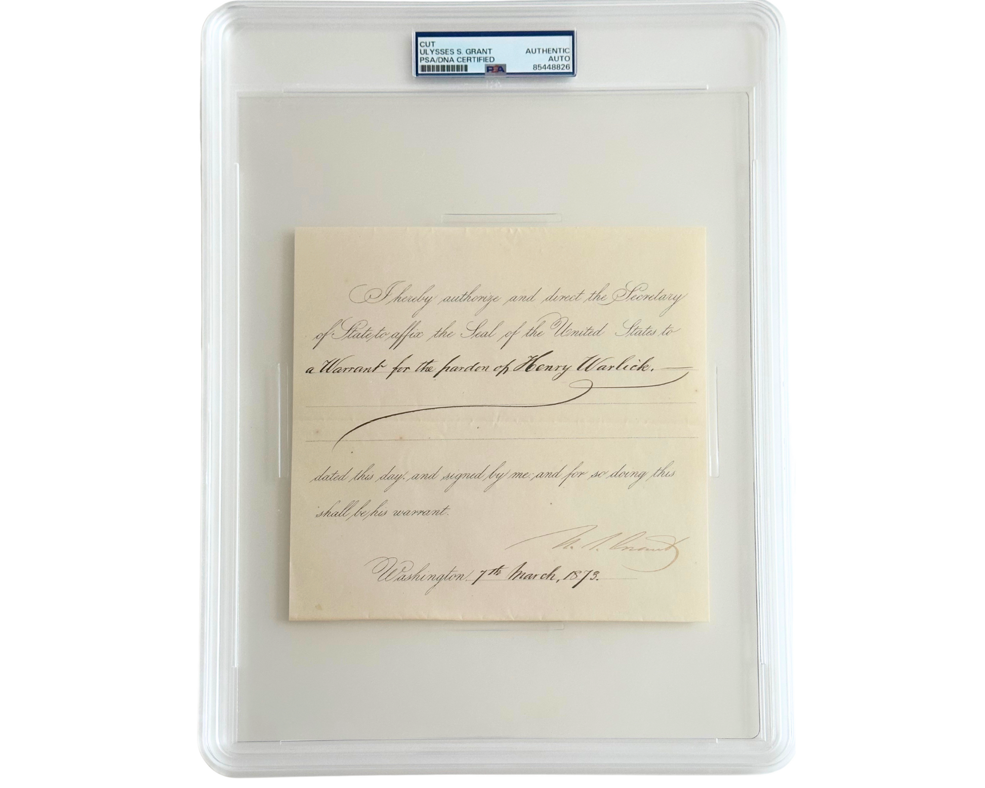 US Grant signed document