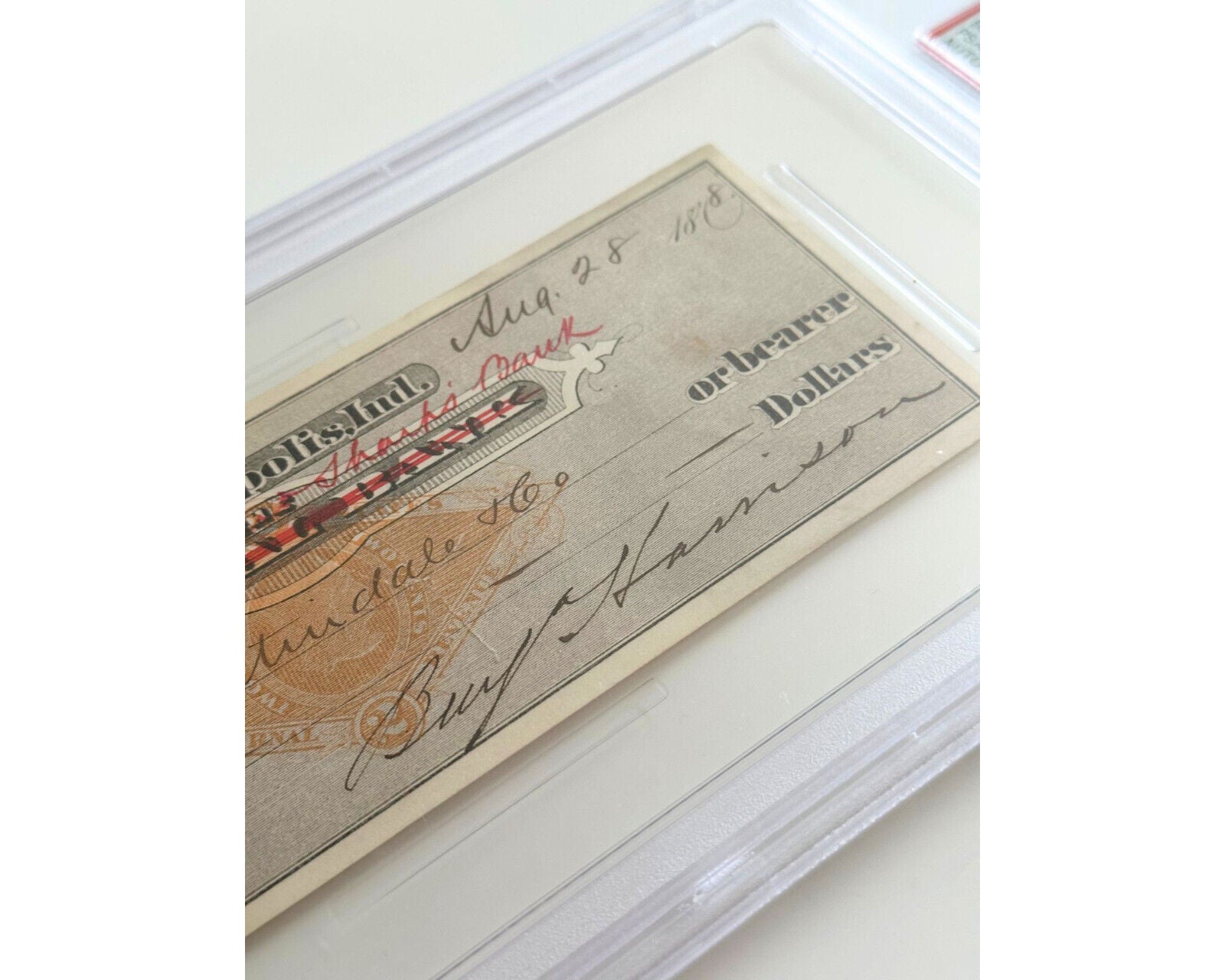 President Benjamin Harrison Signed Check PSA/DNA NM 8 Gorgeous Autograph