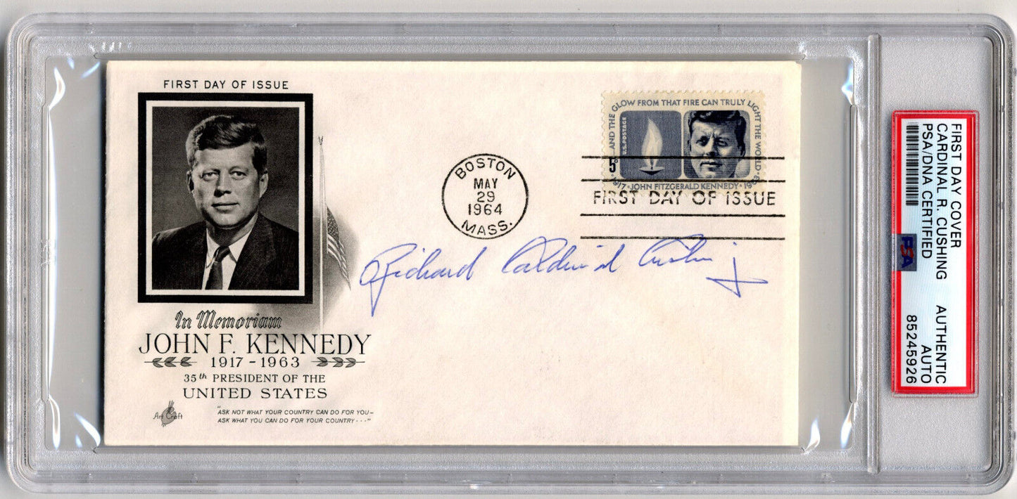 Cardinal Richard Cushing Signed JFK Rememberance FDC PSA