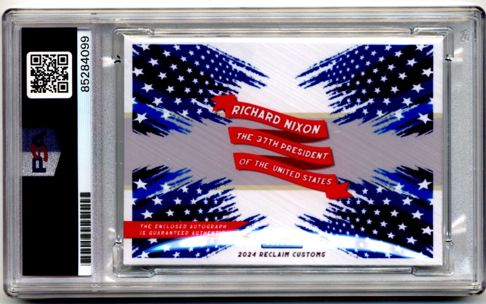 President Richard Nixon Signed Custom Card PSA. Gorgeous Example! Iconic Photo!