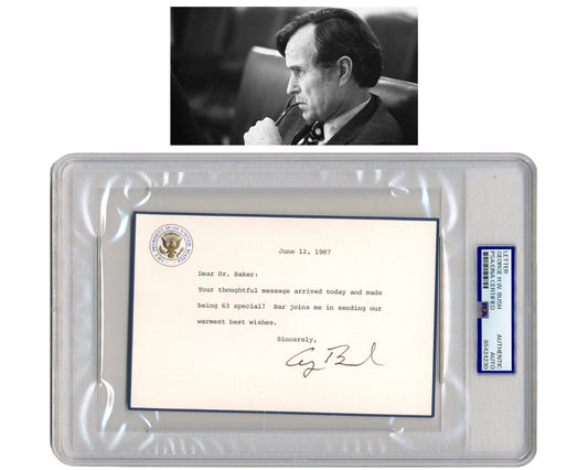 President George H.W. Bush Signed Hand Written Letter on VP Stationary PSA