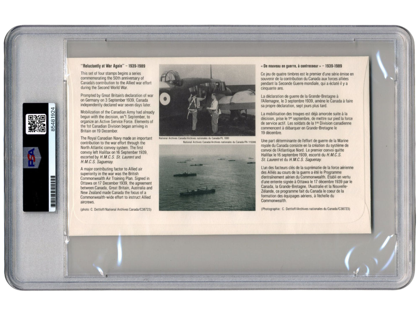 Paul Tibbets Signed Canadian WWII Commemorative FDC PSA Auto -He Flew Enola Gay