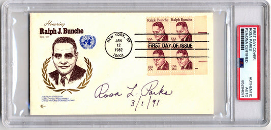 Civil Rights Icon ROSA PARKS Signed First Day Cover - PSA/DNA Auto & JSA Holo