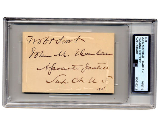 Supreme Court Justice John Marshall Harlan Signed Cut PSA Mint 9 Auto