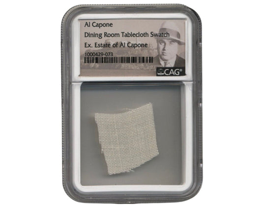 Al Capone’s Personally Owned Dining Room Tablecloth Swatch CAG Ex. Capone Estate