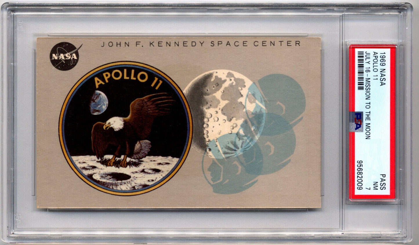 1969 APOLLO 11 Launch Pass / Ticket For NASA Mission to the Moon PSA 7
