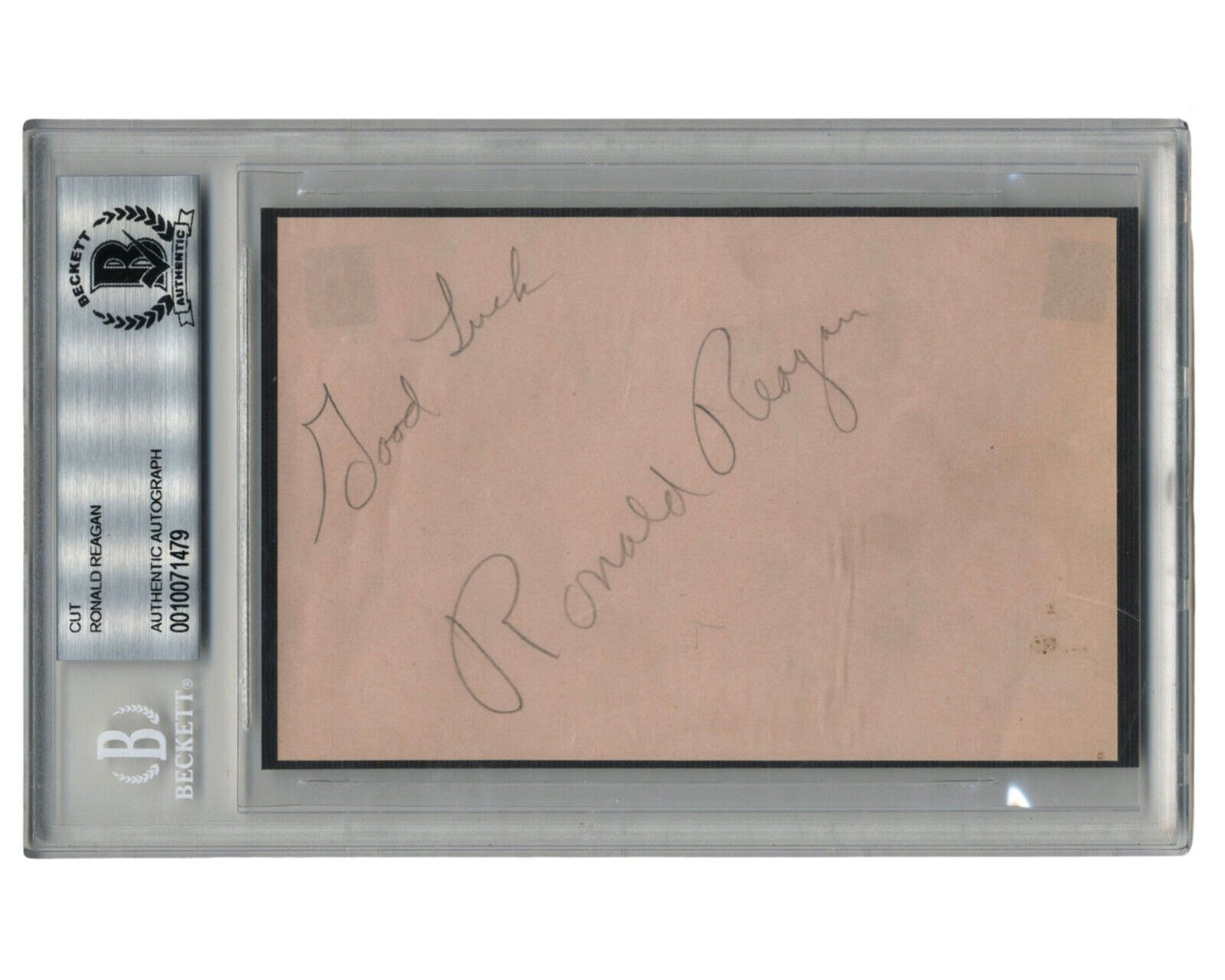 President Ronald Reagan Signed Cut BAS Authentic - Gorgeous Example!