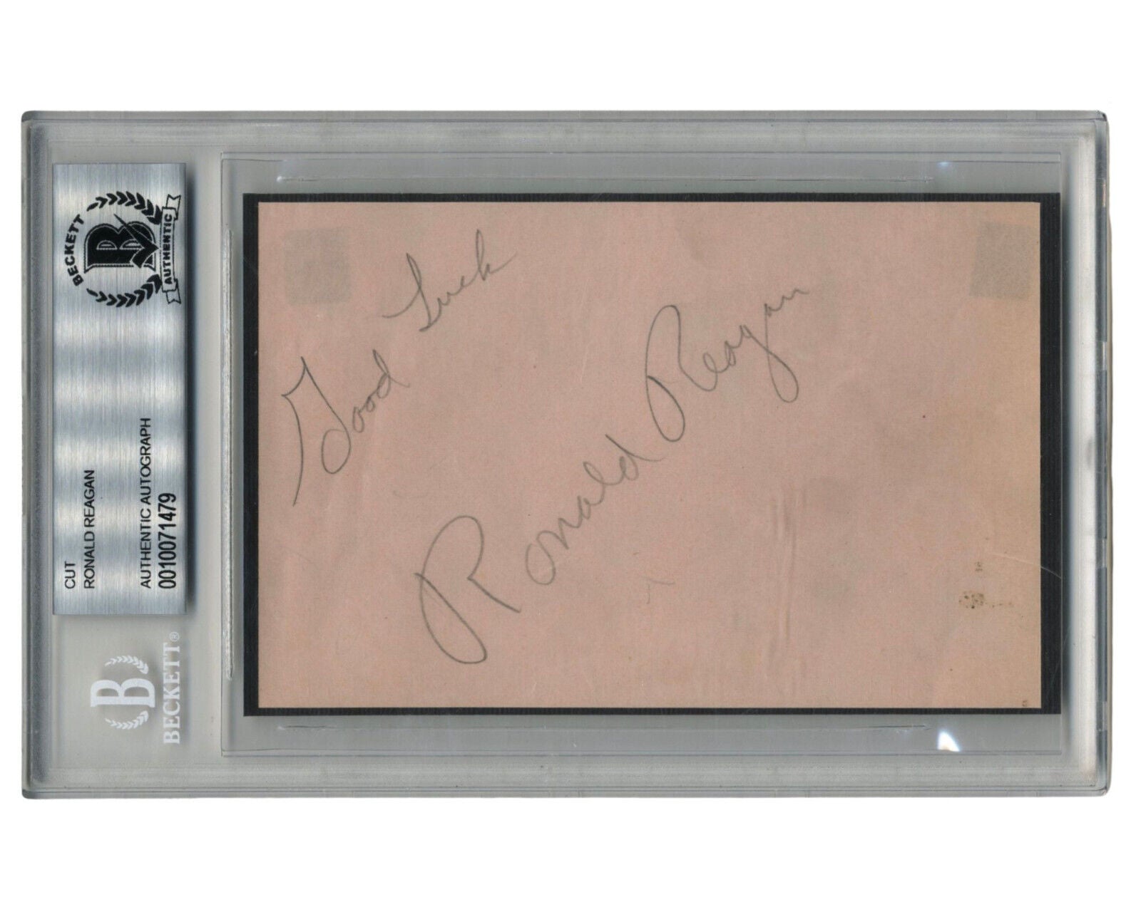 President Ronald Reagan Signed Cut BAS Authentic - Gorgeous Example!