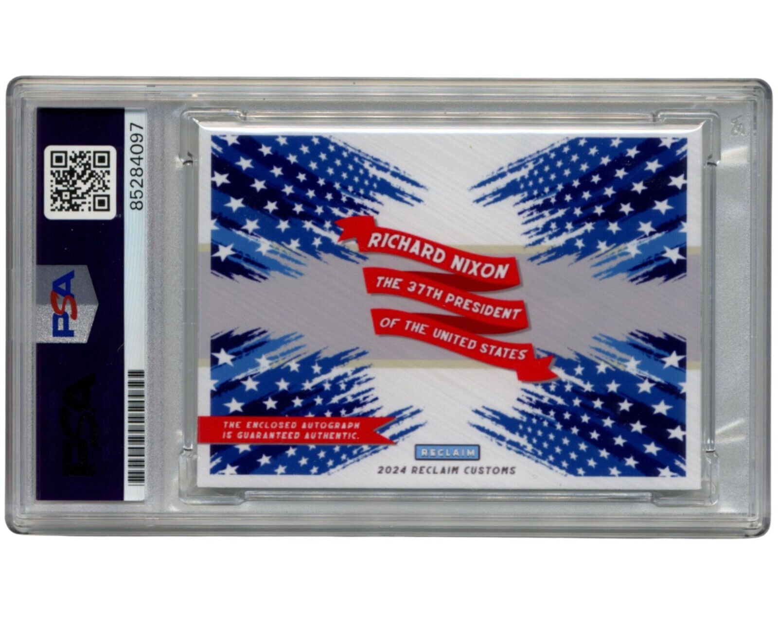 President Richard Nixon Signed Custom Card PSA. Gorgeous Example! Iconic Photo!