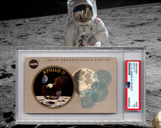 1969 APOLLO 11 Launch Pass / Ticket For NASA Mission to the Moon PSA 7