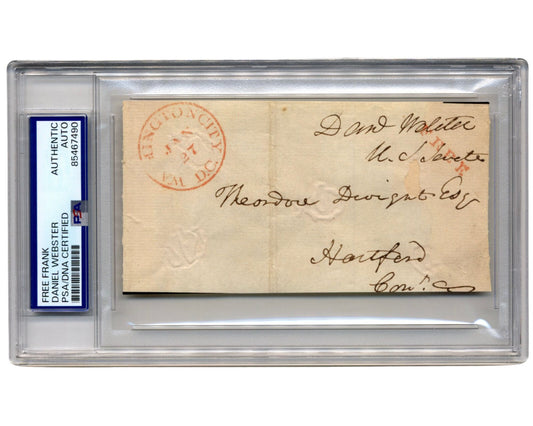 Sec. of State & Statesman Daniel Webster Boldly Signed Free Frank PSA Auto