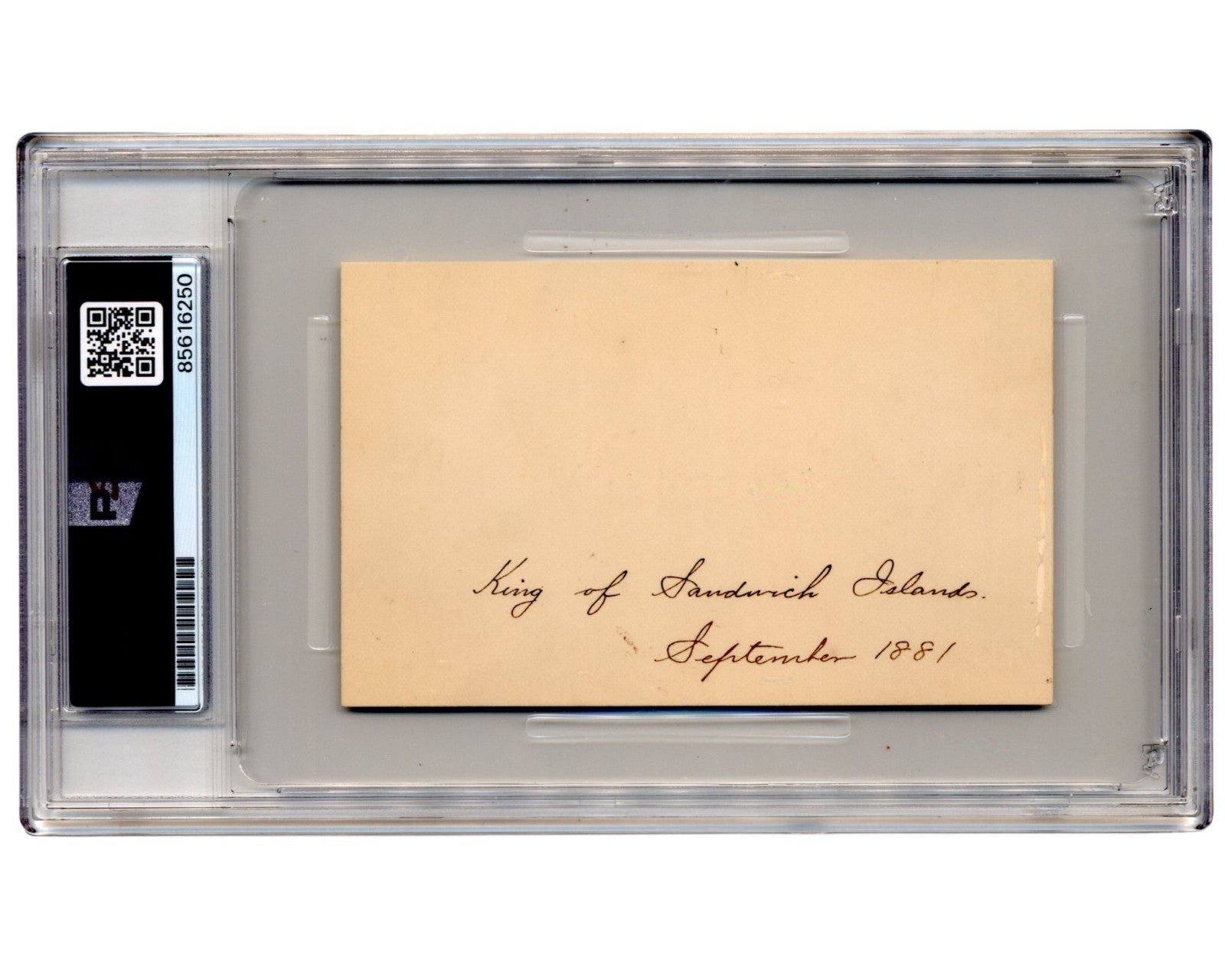 Hawaii King Kalakaua Signed Cut Autograph PSA 8 Auto - Rare Signature!