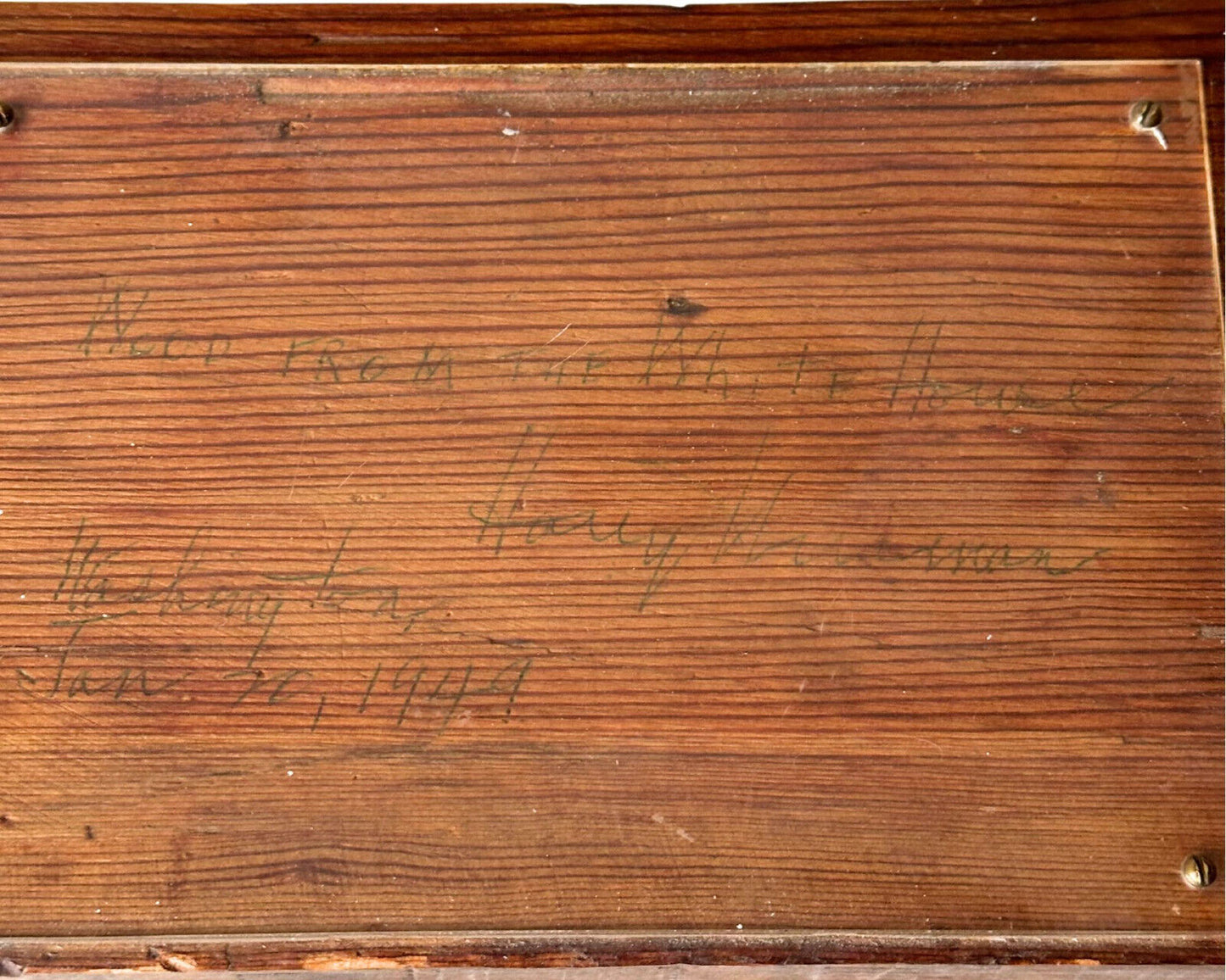 President HARRY TRUMAN Signed & Authenticated Original Wood from WHITE HOUSE!