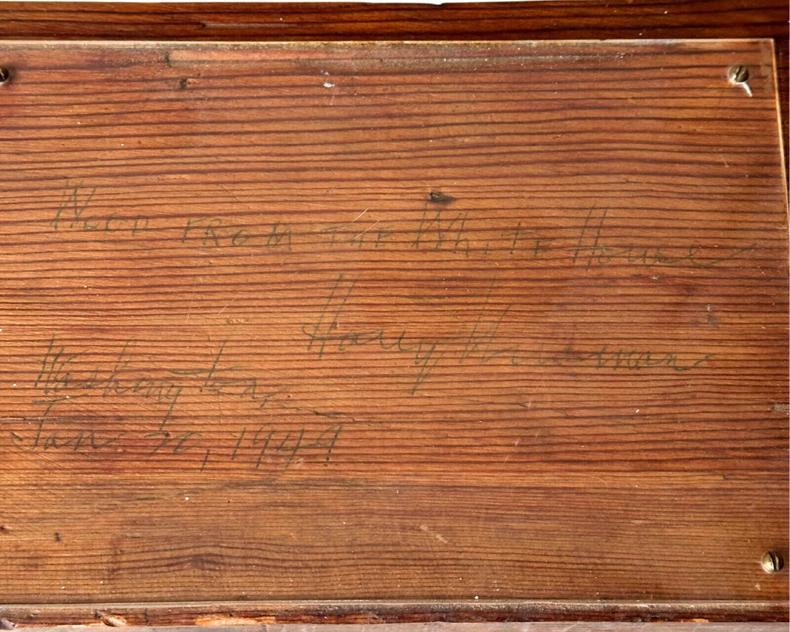 President HARRY TRUMAN Signed & Authenticated Original Wood from WHITE HOUSE!
