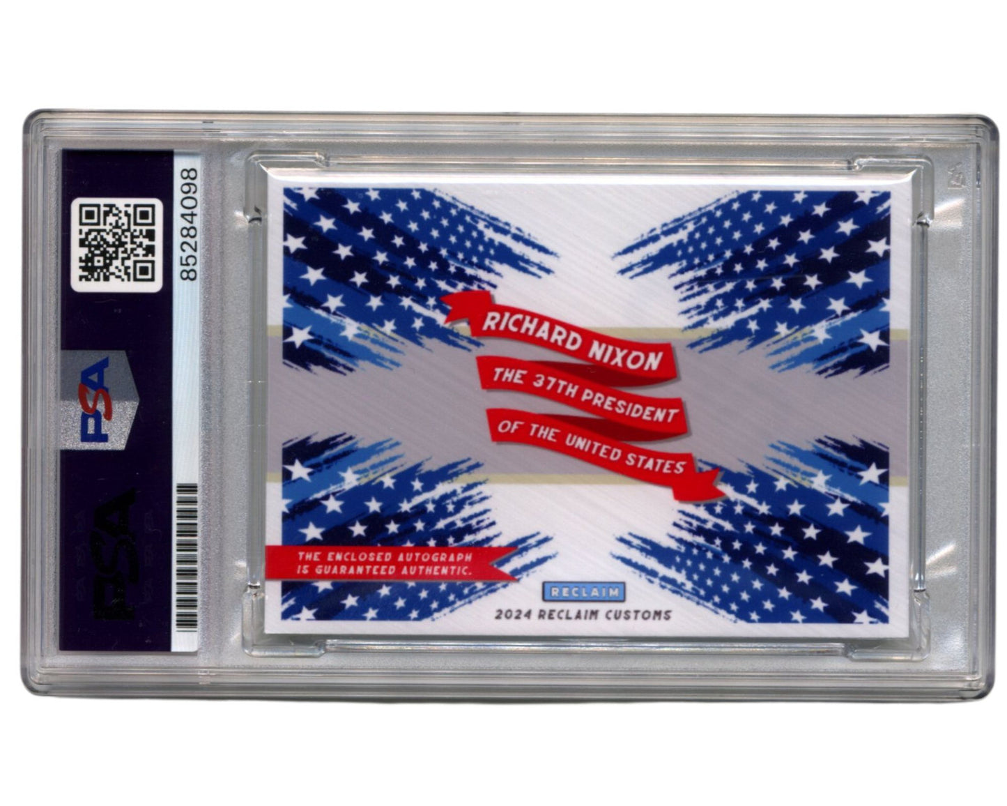 President Richard Nixon Signed Custom Card PSA. Gorgeous Example! Iconic Photo!