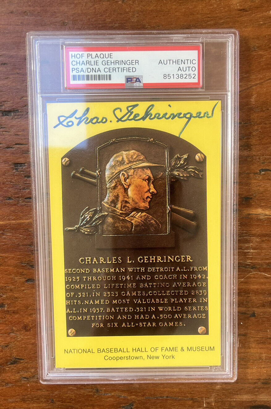 Charlie Gehringer Signed HOF Post Card PSA Auto