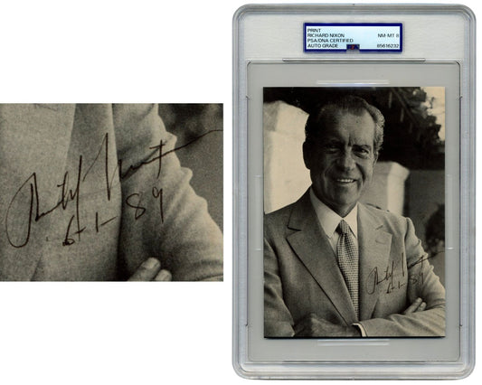 President Richard Nixon Signed Photograph PSA 8 Auto