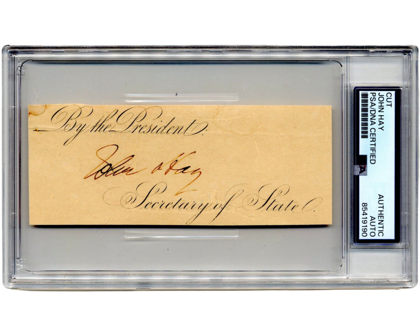 Lincoln's Secretary JOHN HAY Signed Cut as Sec. Of State! PSA Auto