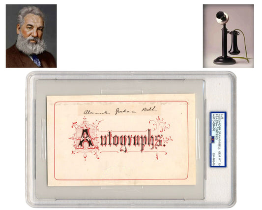 Inventor of The Telephone ALEXANDER GRAHAM BELL Signed Cut PSA Gem Mint 10 Auto