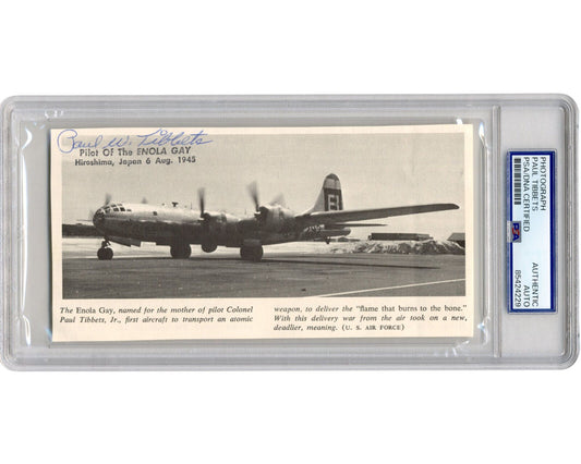 PAUL TIBBETS Signed Photo of Enola Gay - Pilot Dropped Bomb on Hiroshima PSA
