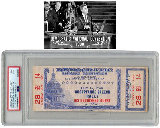 1960 Dem Convention John F. Kennedy Iconic Speech Distinguished Guest Ticket PSA