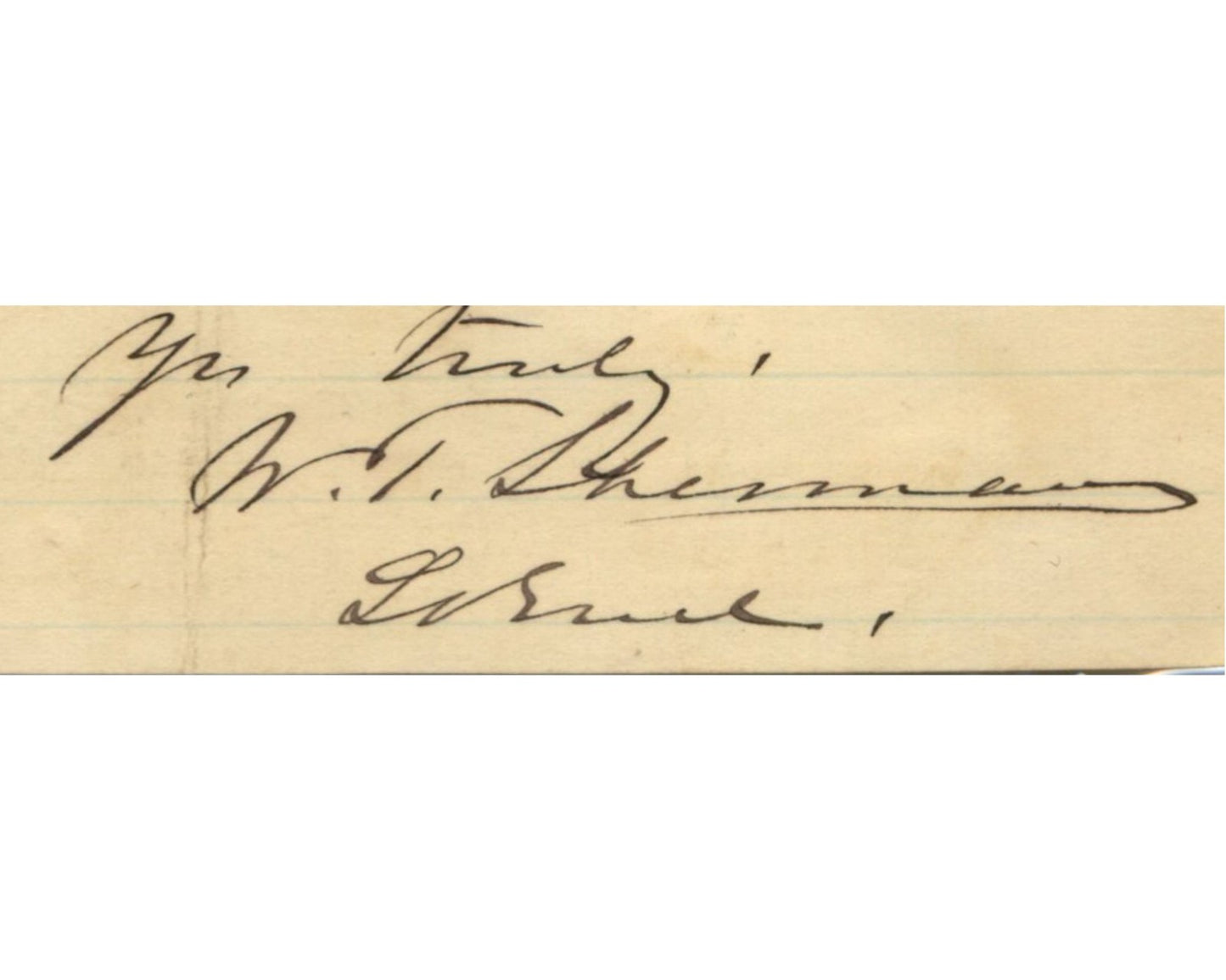 General W.T. SHERMAN Signed Letter on Fredericks St. Cabinet Card & NY Hotel PSA