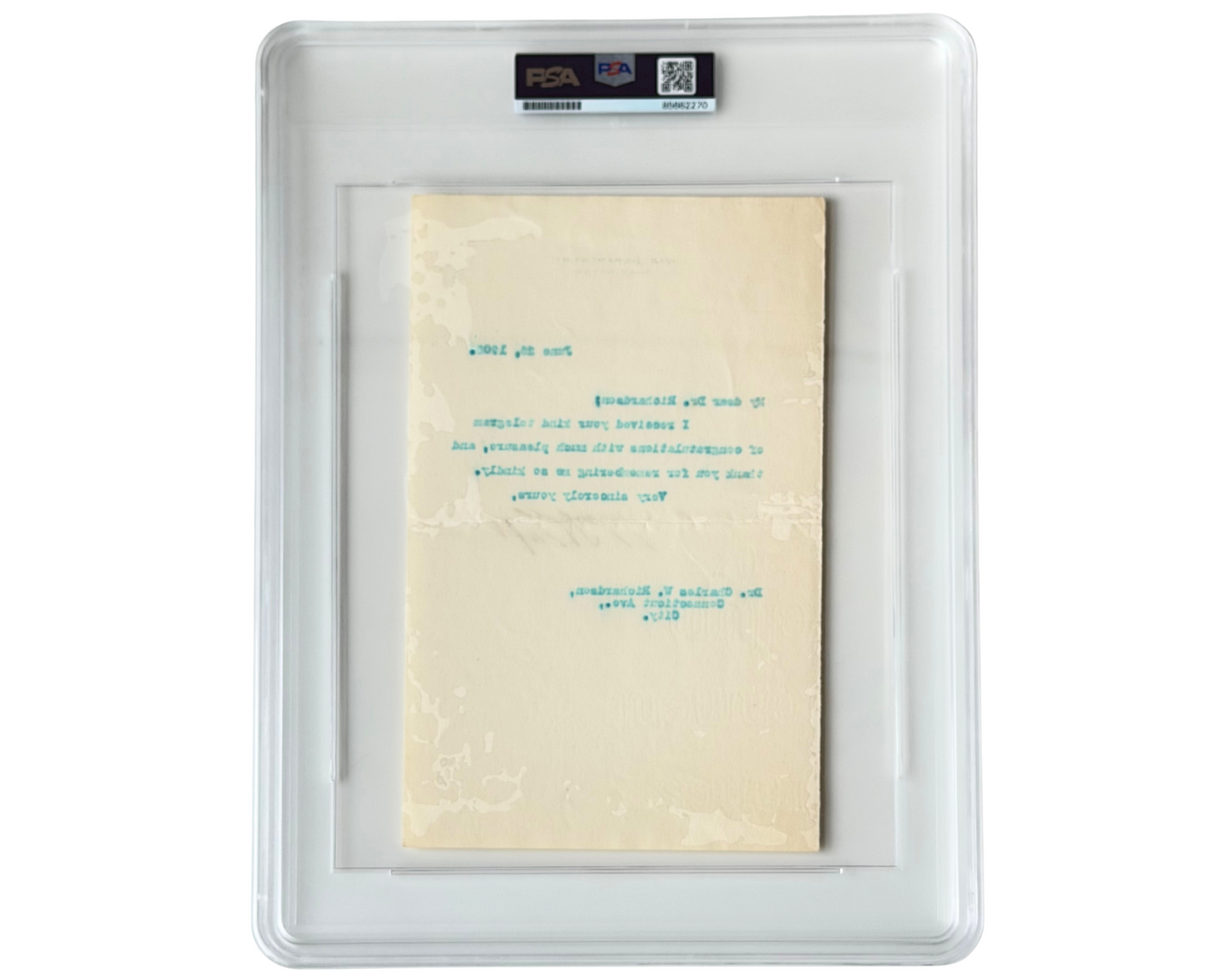 William Taft Signed Letter Thanking Supporter After Securing GOP Nomination PSA