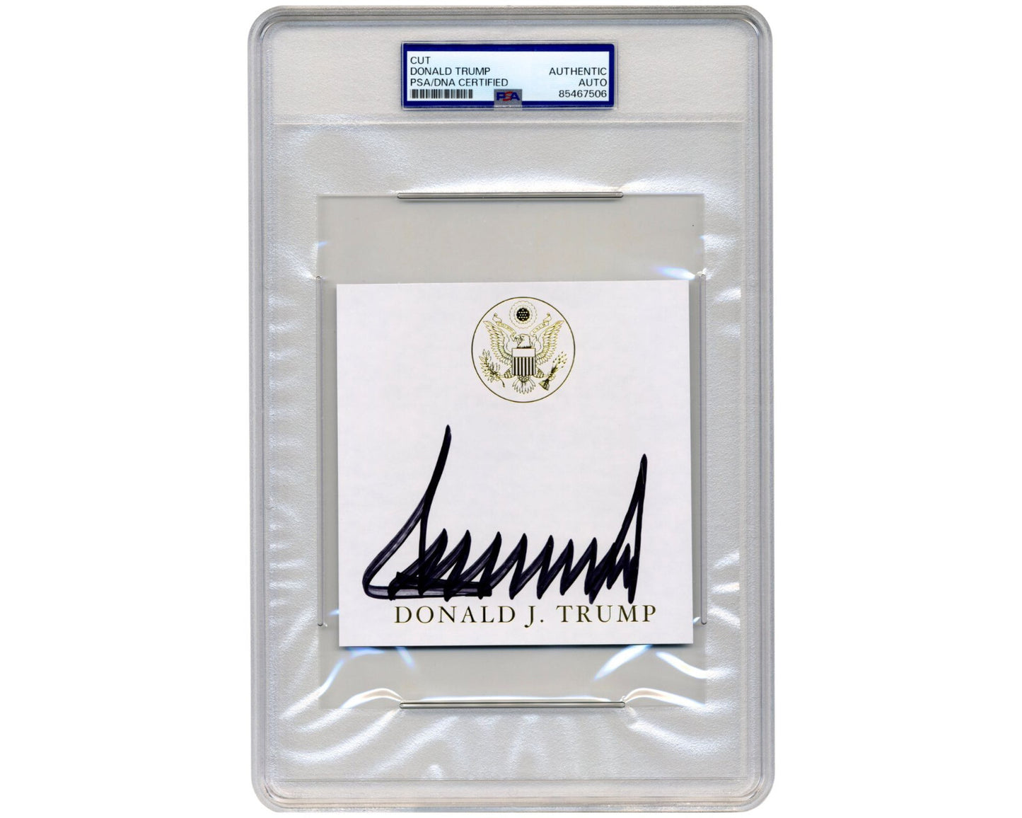 President Donald Trump Bold Signed Cut w/ Presidential Seal - PSA Authentic Auto