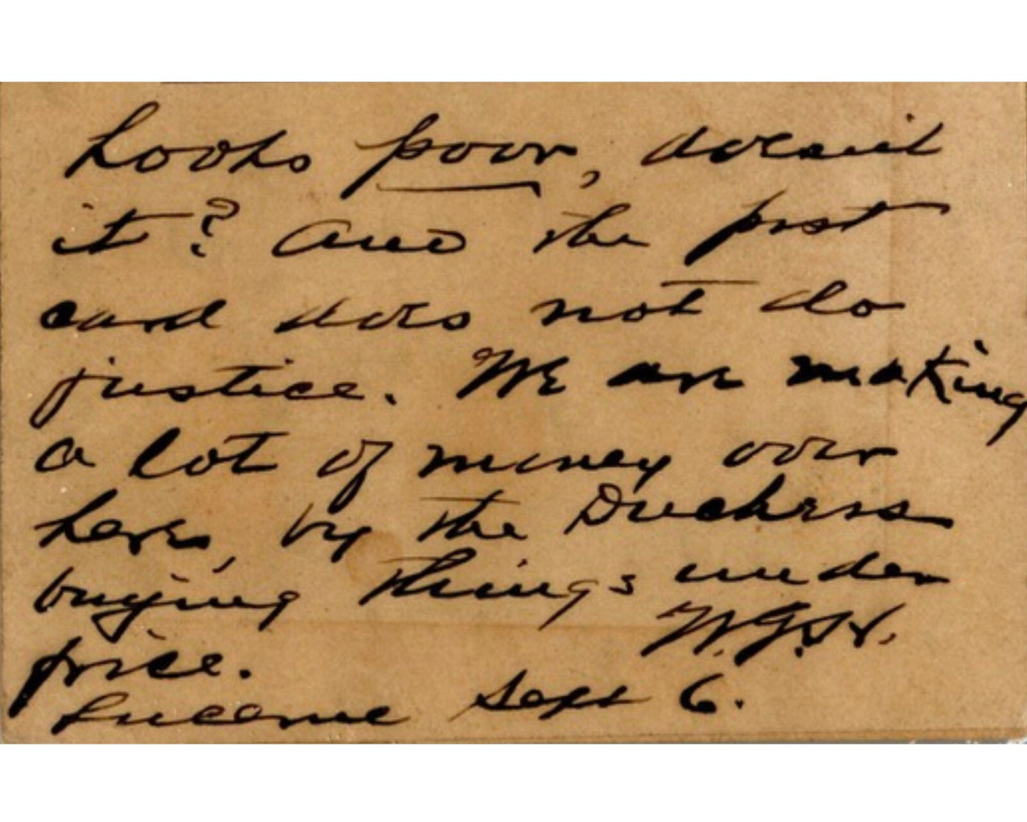 President Warren G. Harding Signed Note on Postcard "Making Alot of Money" PSA
