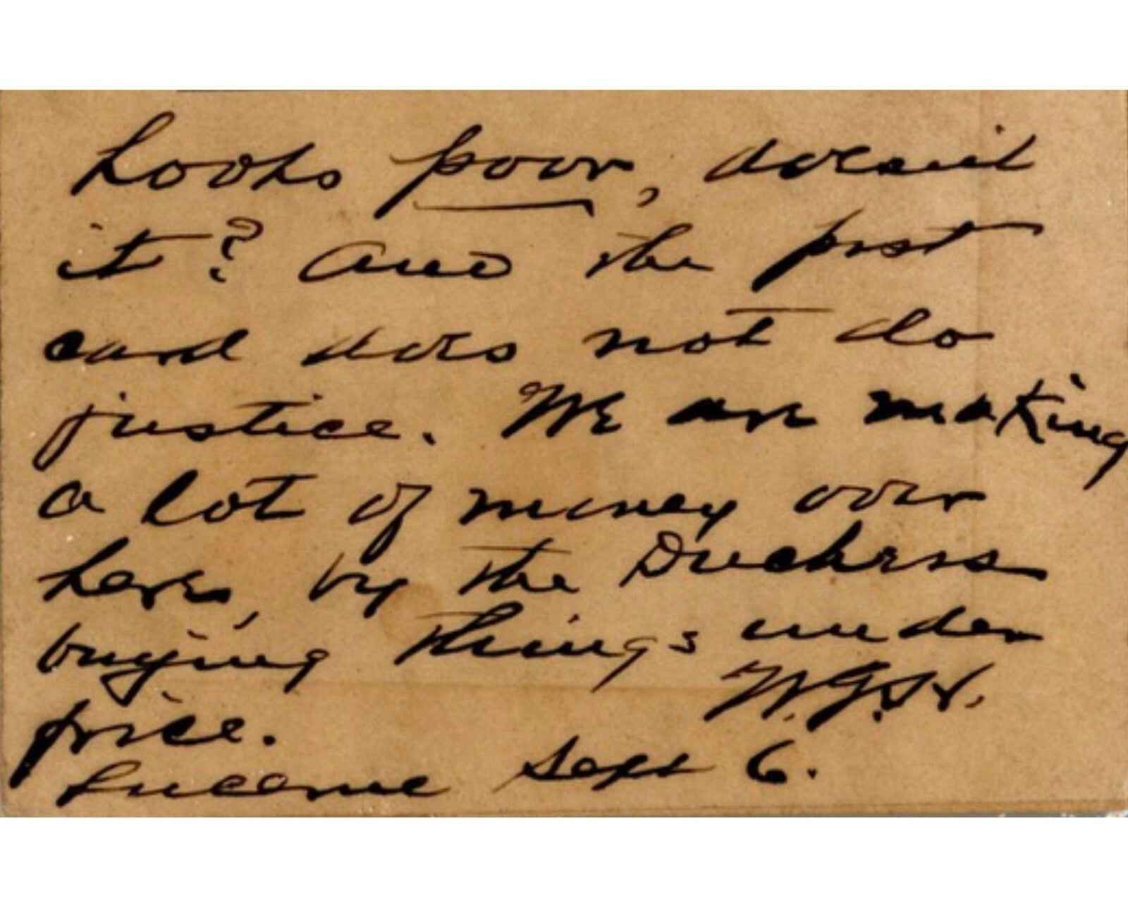 President Warren G. Harding Signed Note on Postcard "Making Alot of Money" PSA