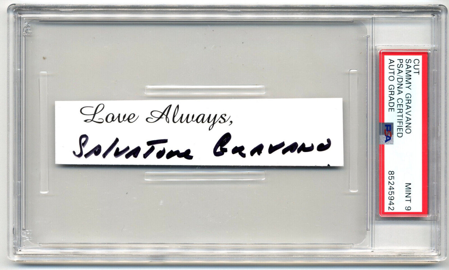 Salvatore "Sammy The Bull" Gravano Signed Auto PSA Mint 9. He Framed John Gotti!