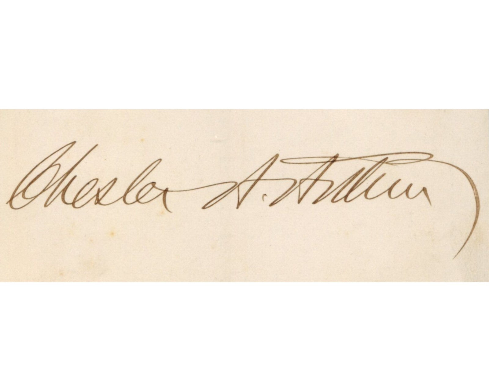 President Chester Arthur Signed Cut Engraving Display - Bold Signature! PSA Auto