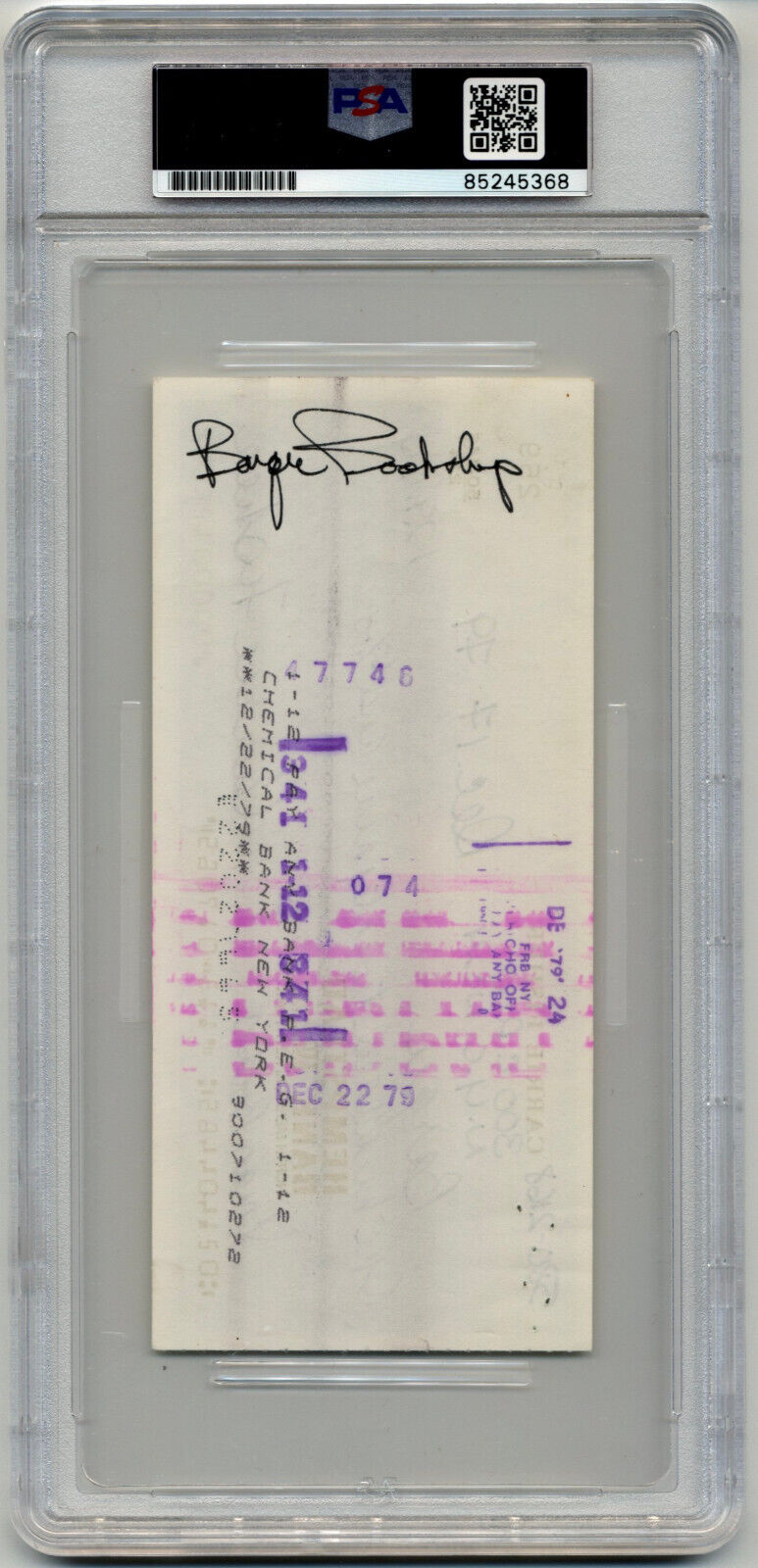 Star Wars Carrie Fisher Boldly Signed Check. PSA Gem Mint 10 Address & Phone no.