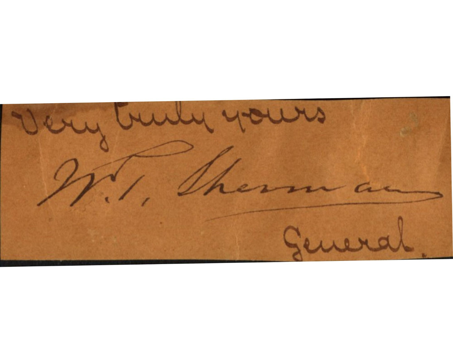 General W.T. SHERMAN Signed Display PSA Auto - Union Civil War Hero on Horse!