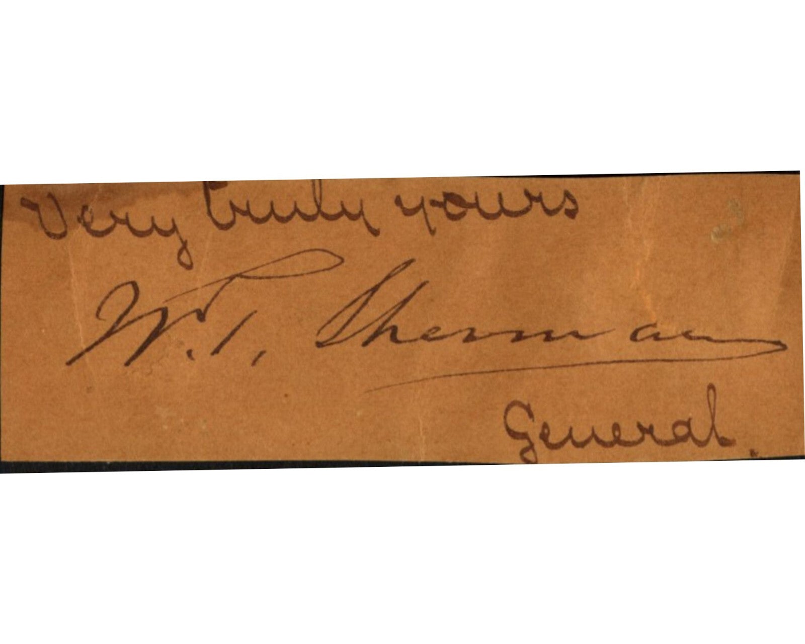 General W.T. SHERMAN Signed Display PSA Auto - Union Civil War Hero on Horse!