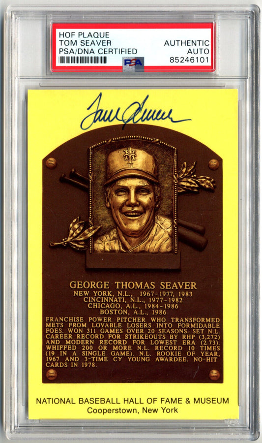 Tom Seaver Signed HOF Post Card PSA Auto, Mets, Cardinals, Phillies! HOF!