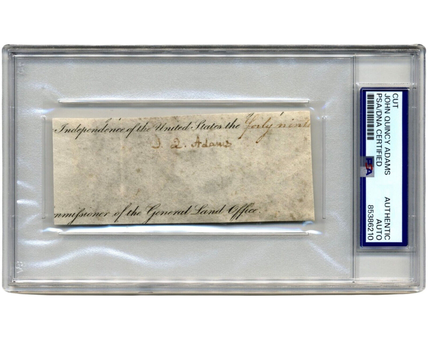 President JOHN QUINCY ADAMS Cut Signature Signed As President PSA Auto