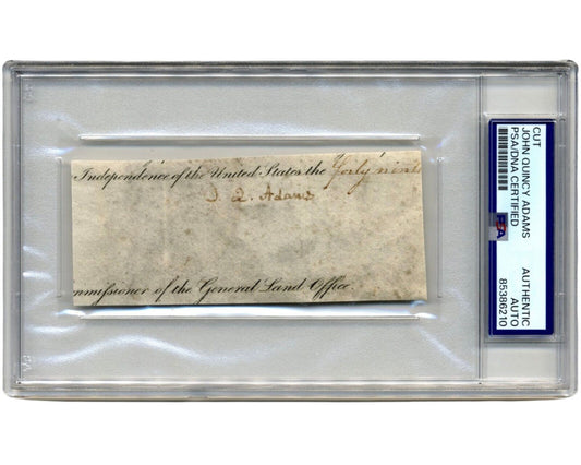 President JOHN QUINCY ADAMS Cut Signature Signed As President PSA Auto