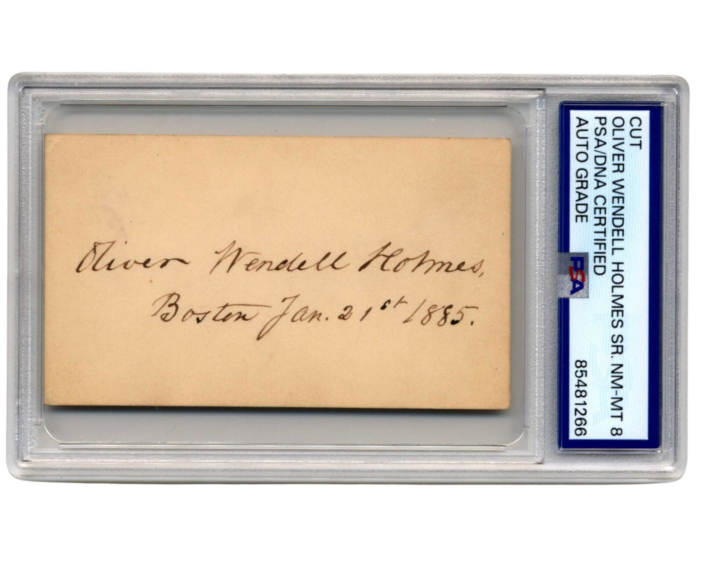 Fireside Poet Oliver Wendell Holmes Sr. Signed Cut PSA 8 Auto
