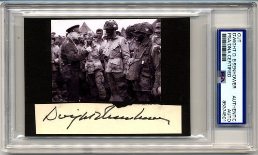 President DWIGHT EISENHOWER Signed Iconic D-Day Photo Display PSA Auto