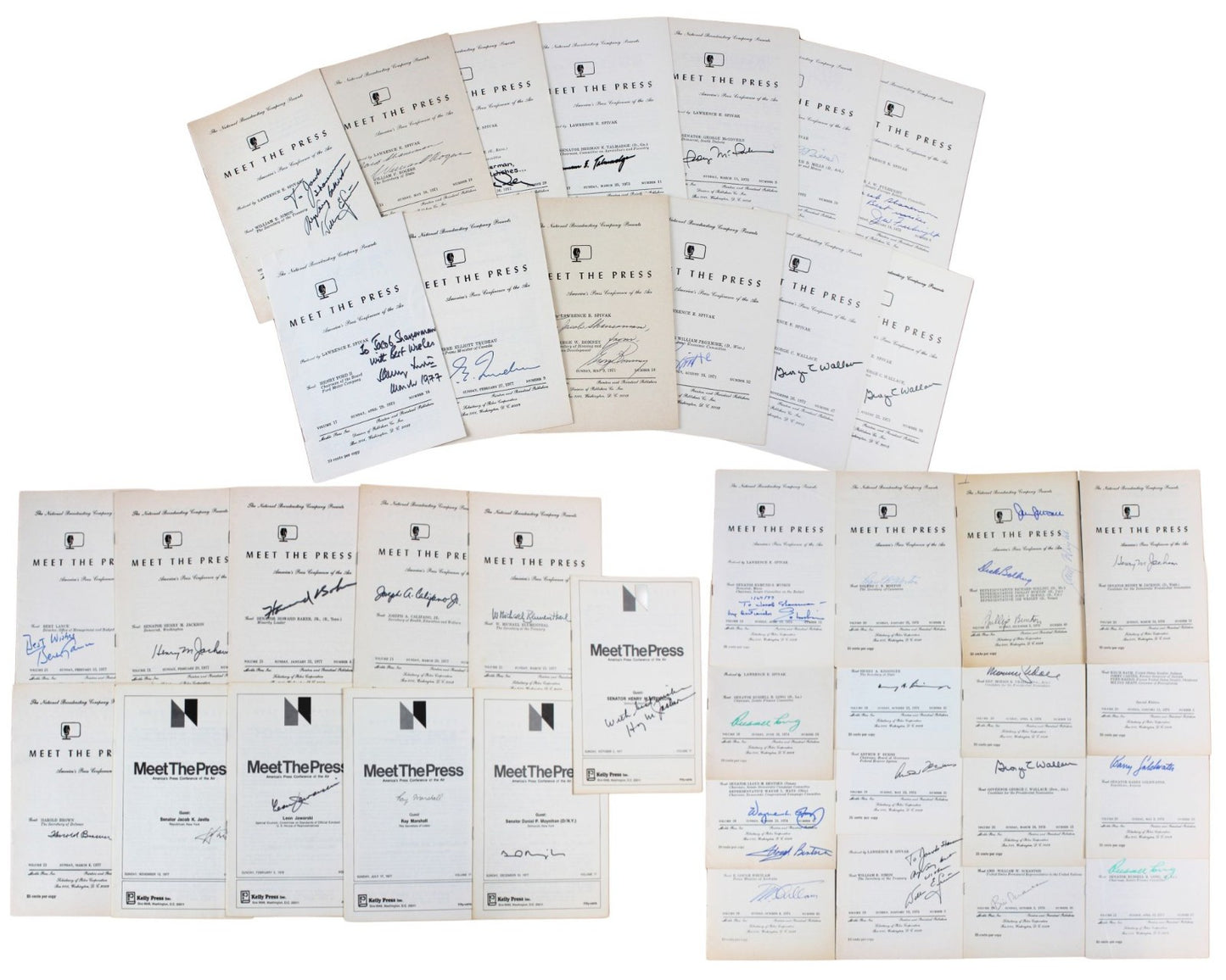 41 Meet the Press Signed Programs Kissinger Wallace Trudeau Goldwater McGovern +