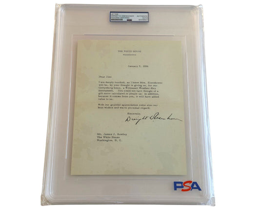 President Dwight Eisenhower Signed TLS On Gift for Gettysburg Home! PSA Auto