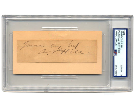 Confederate General A.P. HILL Signed Cut PSA 8 - One of Rarest Conf. Signatures