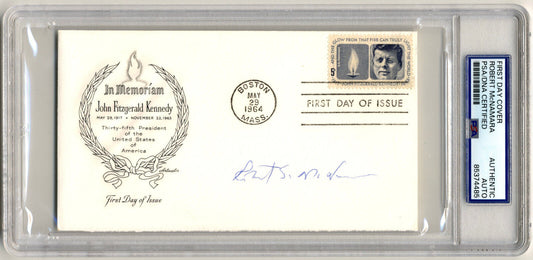 Robert McNamara JFK's Secretary of Defense Signed Kennedy FDC PSA Auto