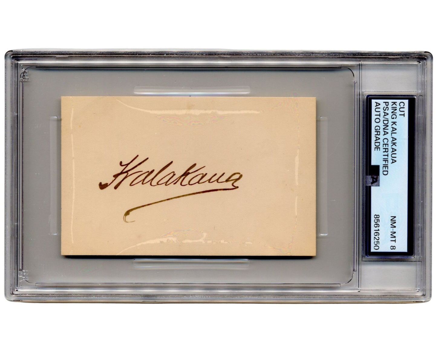 Hawaii King Kalakaua Signed Cut Autograph PSA 8 Auto - Rare Signature!