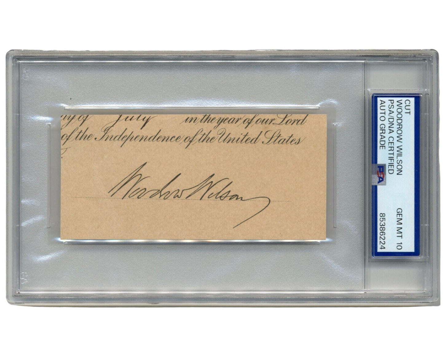 President WOODROW WILSON Signed Cut Autograph PSA Gem Mint 10 Perfect Signature