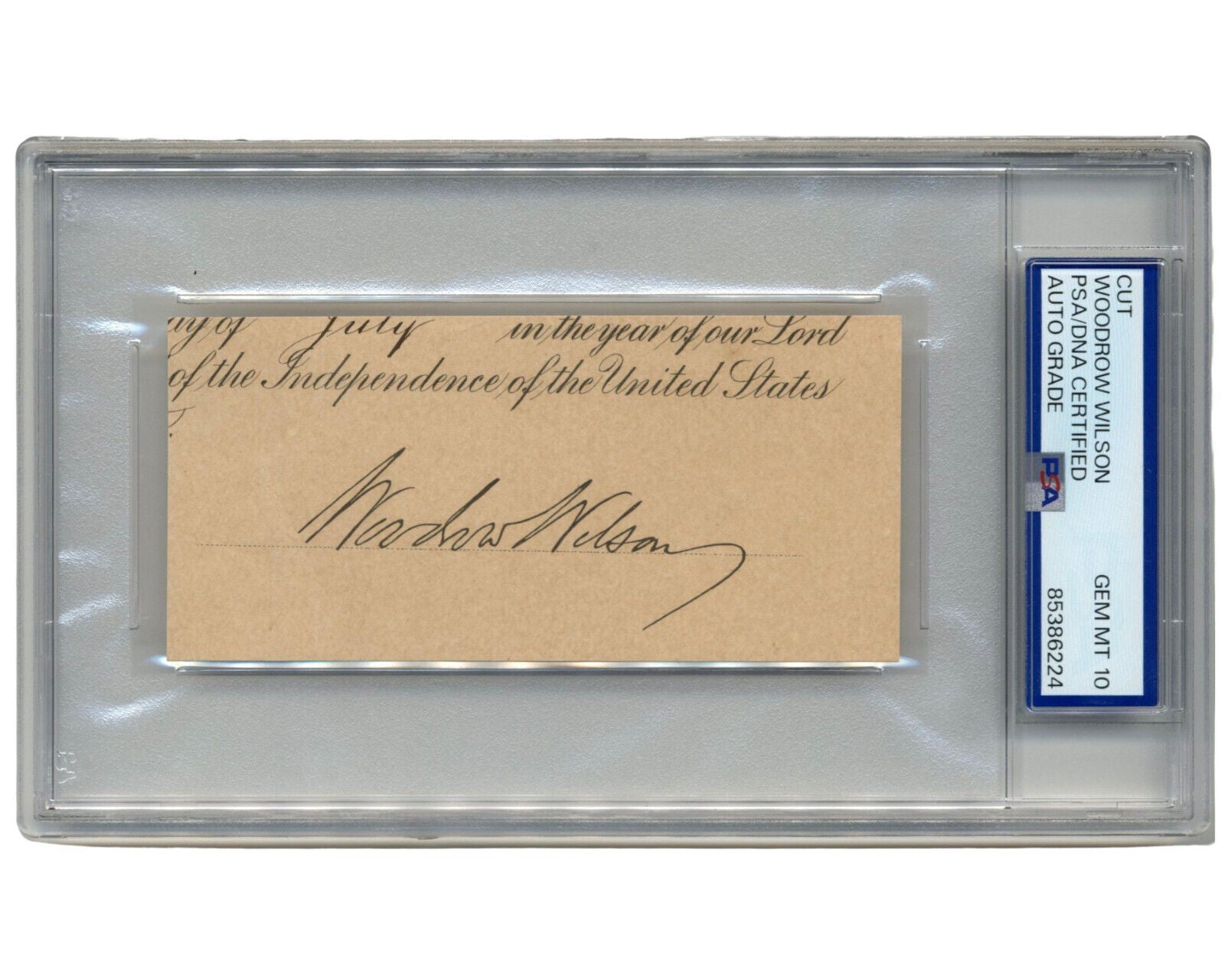 President WOODROW WILSON Signed Cut Autograph PSA Gem Mint 10 Perfect Signature