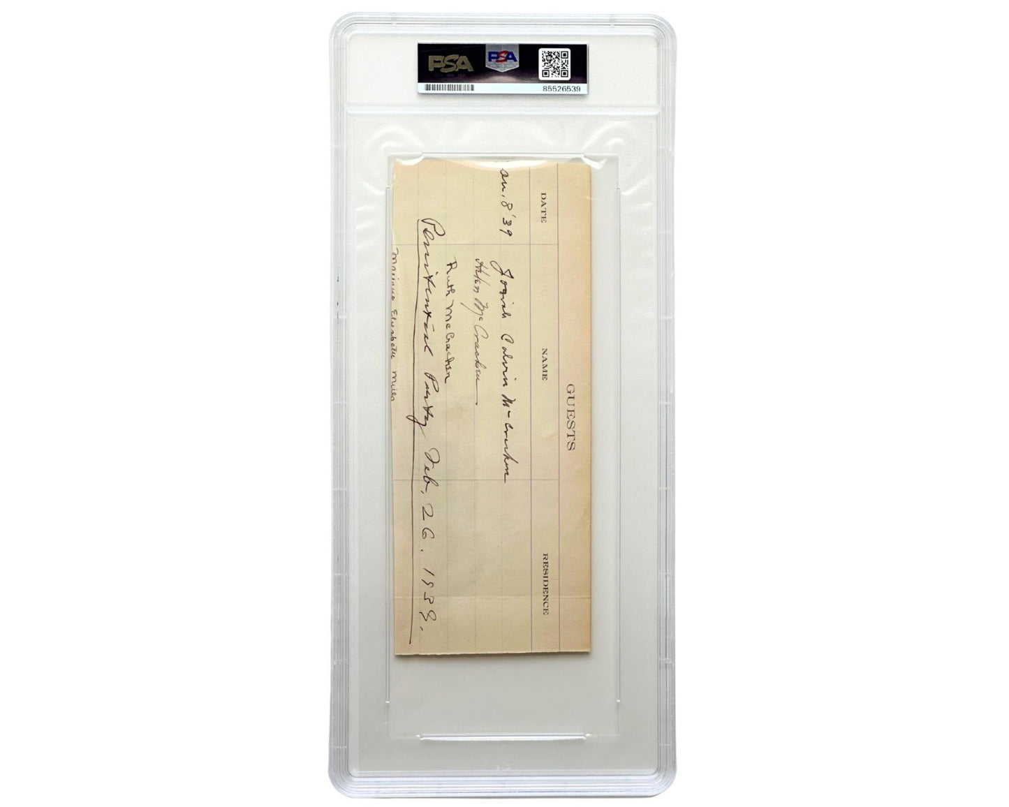 President Herbert Hoover Signed Guest Registrar Inscribed "Palo Alto" PSA Auto