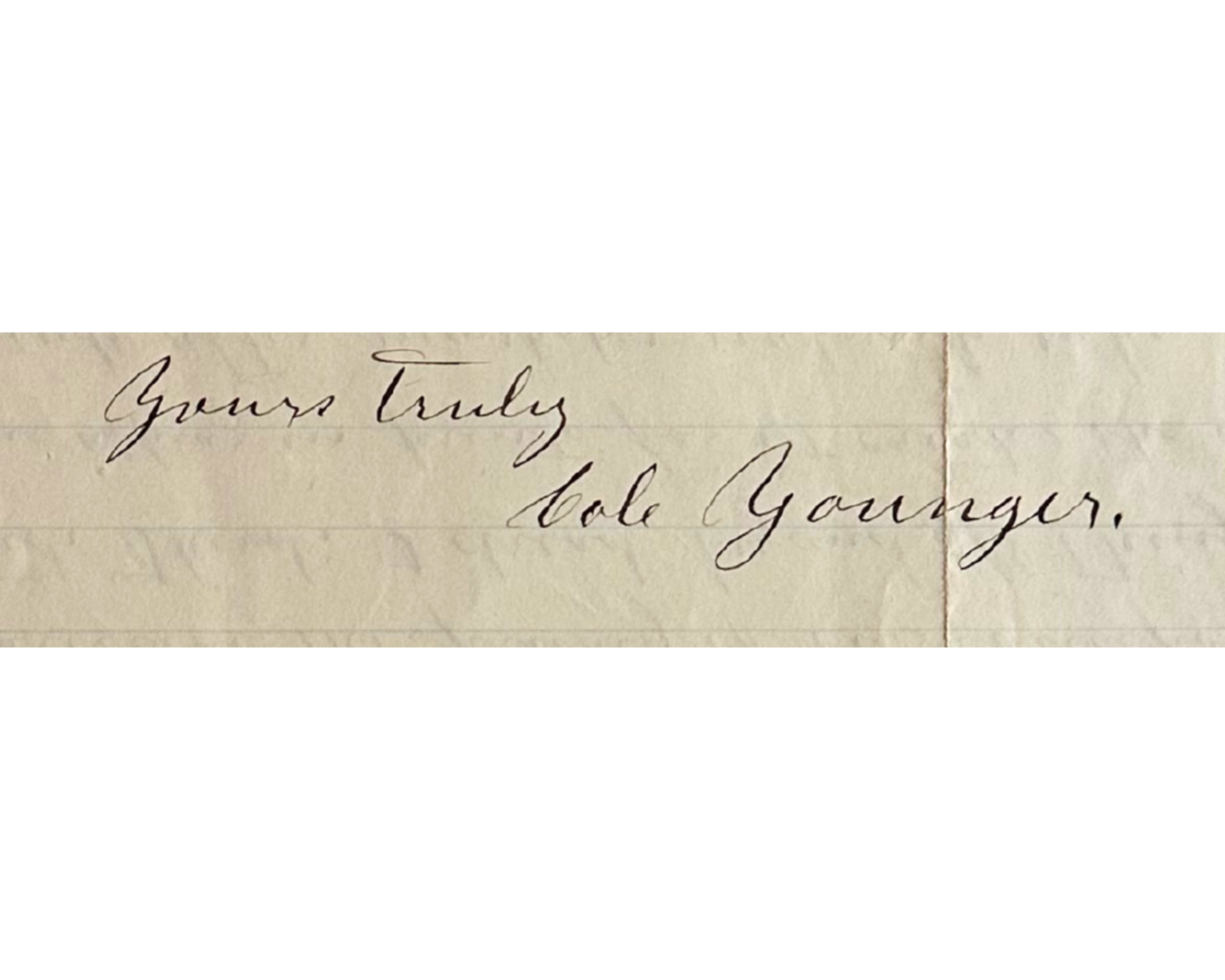 Outlaw COLE YOUNGER Rare Signed Letter from Prison!